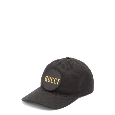 gucci-black-GG-jacquard-Cotton-canvas-Baseball-Cap