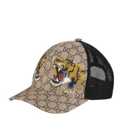 gucci-neutrals-Tiger-Print-GG-Supreme-Baseball-Cap